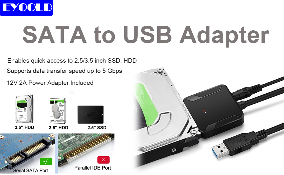 Easy Hard Drive Access SATA to USB 3.0 Adapter