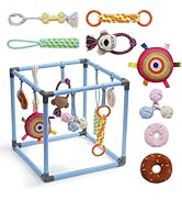 Nocciola Puppy Play Gym with 8 Hanging Toys, Indoor Jungle Gym Activities Center Playground for P...