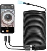 Anykit USB Endoscope Camera with 8 Adjustable LED Lights, Borescope with Semi-Rigid Snake Camera,...