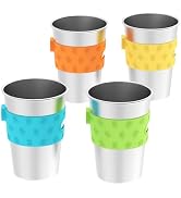 Rich&Ray 4 Pack Magnetic Fridge Cups, 12oz Reusable Hanging on Fridge Magnetic Hanging Cup, Stain...