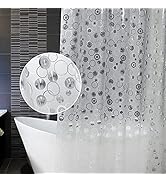 AooHome Plastic Long Shower Curtain Liner - EVA 3D Circle Pattern Design Bathroom Shower Curtain ...