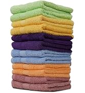 ZUPERIA 100% Cotton Bath Wash Cloths 12 Pack - 12