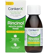 Canker-X Rincinol Oral Rinse Mouthwash, Quick Pain Relief from Canker Sores, Mouth Burns & More, ...