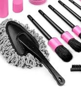 Viewsun 17pcs Car Cleaning Kit, Pink Car Interior Detailing Kit with High Power Handheld Vacuum, ...