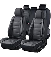 Coverado Car Seat Covers Full Set, Seat Covers for Cars, Car Seat Protector Waterproof, Leather C...