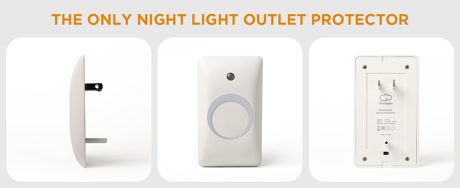 Outlet guard with ambient light sensor for safety