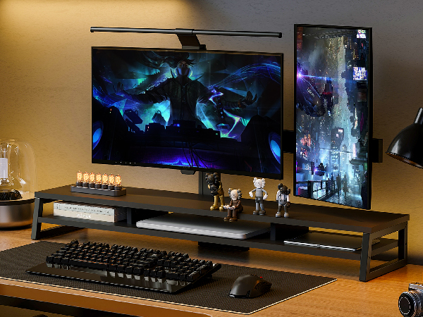dual monitor stand for gaming room