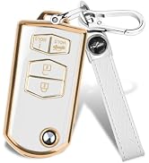 Mild East for Mazda Key Fob Cover, 4 Buttons Remote Car Key Cover Compatible with Mazda 3 6 8 CX-...
