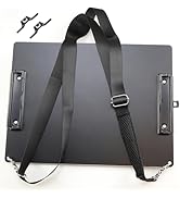Black Metal Two Clips Clipboards, A4/Letter (9.5 "X12.6") Aluminum Clipboard with Shoulder Strap,...