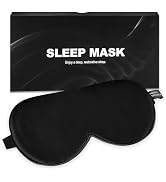 Silk Sleep Mask 100% 22 Momme Mulberry, Sleep Eye Mask for Women Men, Blackout Blindfold with Adj...