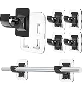 Detachable Adhesive Curtain Rod Holder - 20LB, No Drill Curtain Rod Brackets, Renter Friendly No ...