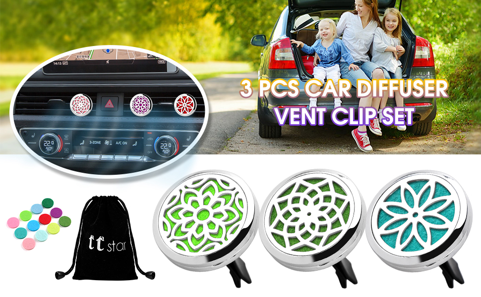 Essential oil car diffuser vent clip