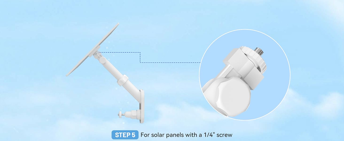 Solar Panel and 2-In-1 Wall Mount for Ring Cam
