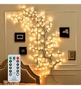 CAMANTU Enchanted Willow Vine Lights 9.3ft 160 LEDs for Home Decor, Christmas Swags Decorations A...