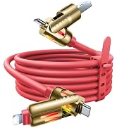 LISEN 240W Chubby Cable for iPhone 14 Pro Max Charger Cord 6.6FT, 4 in 1 USB A/C to C/L Multi Cha...
