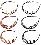 6 Pack Zig Zag Shark Tooth Hair Comb Headbands for Women Plastic Plain Hair Bands Hair Hoop Hair ...