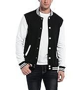 COOFANDY Men's Fashion Varsity Jacket Causal Slim Fit Cotton Letterman Baseball Bomber Jackets