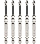 HARFINGTON 5pcs Phillips Screwdriver Bit PH2 Serrated Tip 1/4" Hex Shank 3.5" (90mm) Long Impact ...