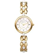 Avaner Women's Bracelet Wrist Watches: Analog Quartz Elegant Stainless Steel Pearl Strap Watches ...