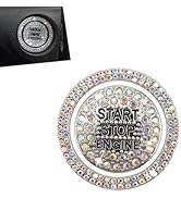 Dogary 2 PCS Car Rhinestone Engine Start Ring Decals, Scratchproof Engine Switch Protective Stick...