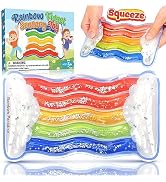 Rainbow Sensory Toys for Kids - Fidget Toys Sensory Tube for Toddlers 3 5 7, Sensory Squeeze Toys...