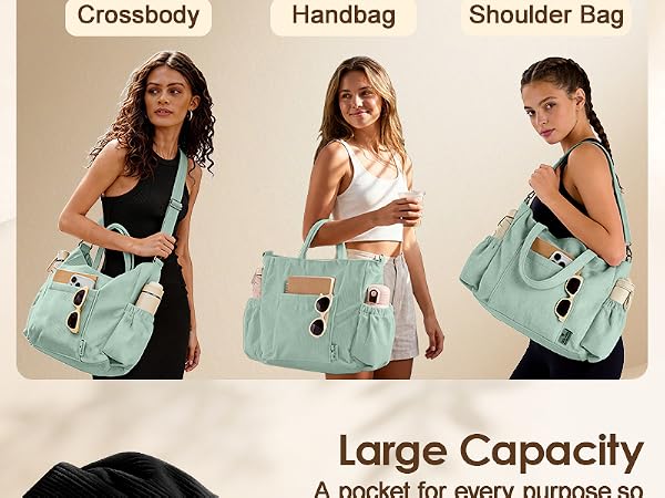 Miss Adola Crossbody Corduroy Tote Bag for Women