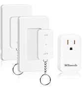 Remote Control Outlet with Two Switches, WILAWELS Wireless Light Switch with Magnetic Base, On Of...