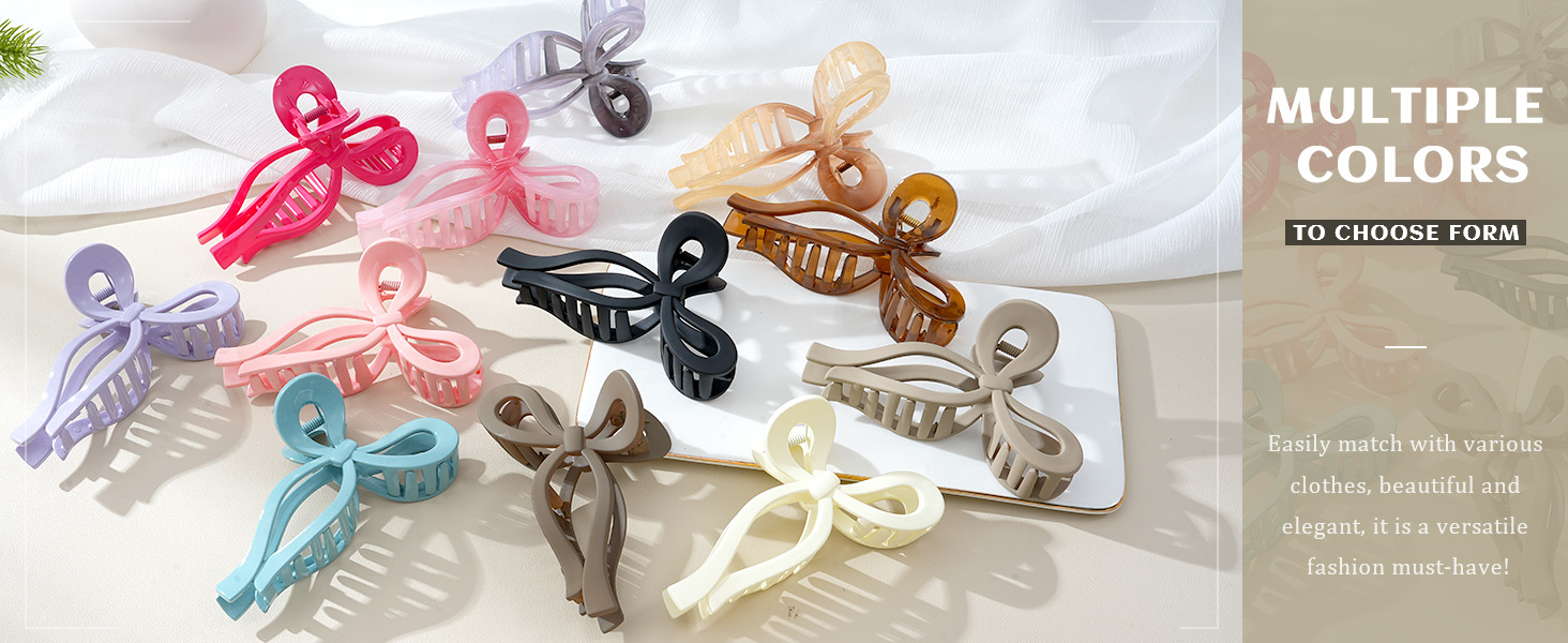 Bow Claw Clip Large Hair Clips Strong Hold Bow Hair Clip Nonslip Hair Bows for Women Hair Barrettes