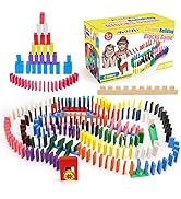 MCPINKY Super Domino Blocks, 720PCS+ Domino Starter Kit Bulk Dominoes Wooden Domino Blocks Colore...