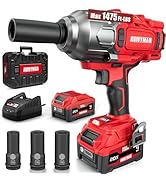 Alloyman Cordless Impact Wrench, 1475Ft-lbs (2000N.m) 1/2 High Torque Brushless Impact Gun, 20V P...