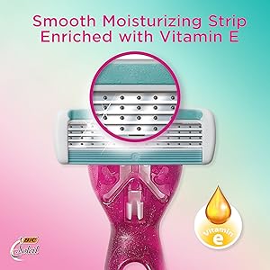 BIC Soleil Bella Click Women's 4-Blade Disposable Razor Soothing Moisture Strip