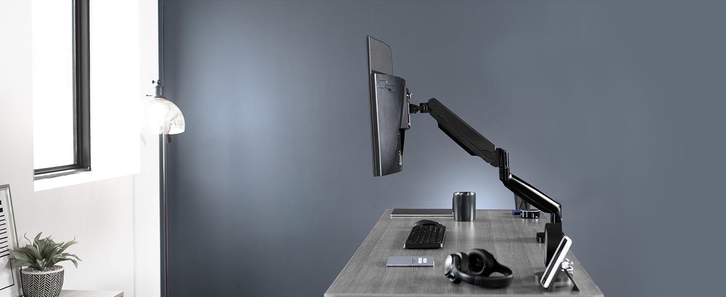 Pneumatic Arm Ultrawide Monitor Desk Mount