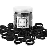100 Pcs Baby Hair Ties, Seamless Cotton Toddler Hair Ties for Girls and Kids, Black Small Soft Ha...