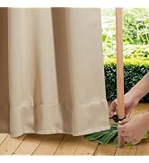 NICETOWN 2 Panels Outdoor Curtains for Patio Waterproof, Top & Bottom Fixed Waterproof Outdoor Dr...