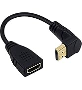 Poyiccot 8K HDMI Extension Cable, Short 8K HDMI 90 Degree Down Angle Male to Female HDMI 2.1 Cabl...