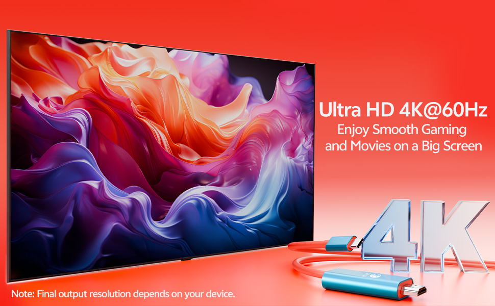 Experience breathtaking 4K Ultra HD clarity with HDR support and a fluid 60Hz refresh rate