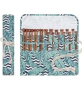 Aeelike 18 Pairs Bamboo Knitting Needles Set - 10 Inches Wooden Knitting Needles Single Point wit...
