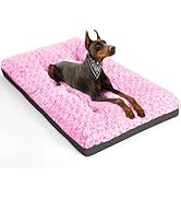 POCBLUE Deluxe Washable Dog Bed for Large Dogs Dog Crate Mat 36 Inch Comfy Fluffy Kennel Pad Anti...