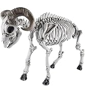 DR.DUDU Goat Skeletons Halloween Decorations – 26 Inch Long Life Size Skeleton Animals for Outdoo...