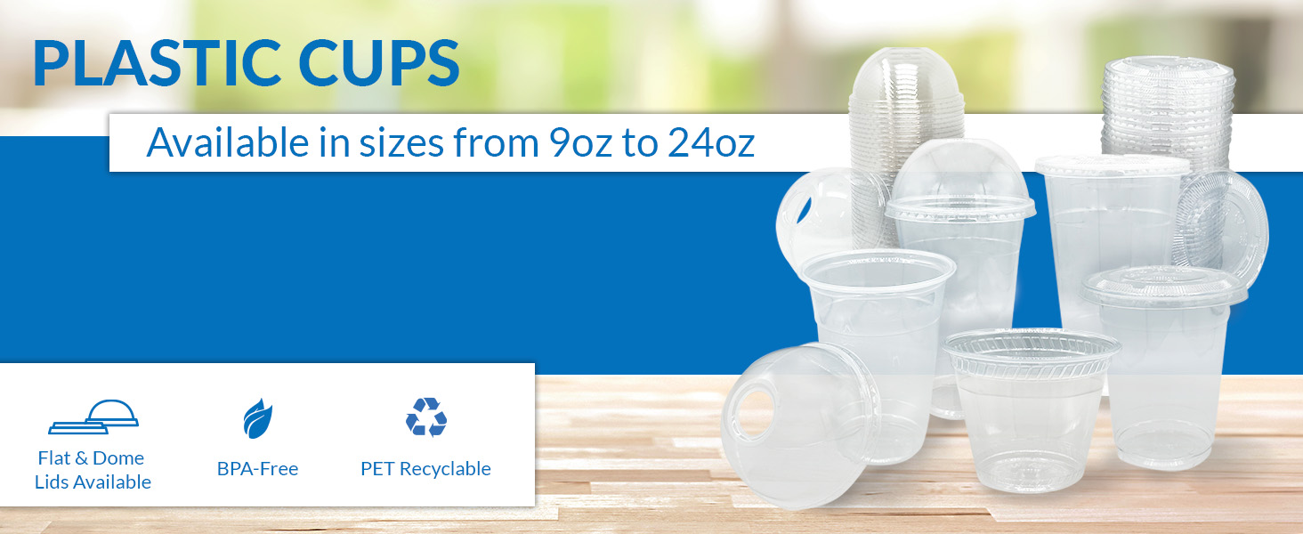 PET Plastic Cups and Lids