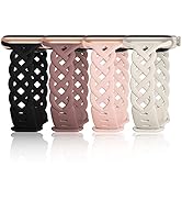 4 Pack Silicone Braided Sport Bands for Apple Watch 38mm 40mm 41mm 42mm 44mm 45mm 49mm