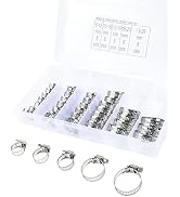 VAGURFO 40 PCS Hose Clamps,Adjustable Steel Worm Gear Metal Hose Clamp Fuel Line Clamps,Hose Clam...