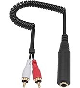Poyiccot RCA to 1/4 Female Adapter Cable, Coild Spring 6.35mm to RCA Adapter, 1/4 inch TRS Stereo...