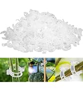 100Pcs White Plant Support Clips,Plant Fixing Clips Tomato Clips Plant Clips for Climbing Plants,...