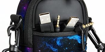 Compact Point and Shoot Camera Sling Bag by USA Gear with Rain Cover and Shoulder Sling Strap