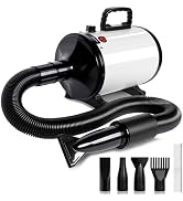 IVY&LANE Dog Dryer for Grooming,High Velocity Dog Hair Dryer Force Blower with 4 Nozzles,Adjustab...