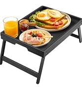 Bamboo Bed Tray Table with Foldable Legs, Breakfast Tray for Sofa, Bed, Eating, Working, Used As ...