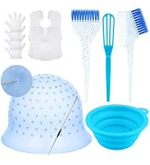 YOOVR 12PCS Hair Bleach Highlighting Kit with Hair Dye Brush and Bowl Set, Pre-Punched Silicone H...