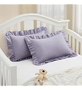 KKJIAF Cotton Toddler Pillowcase 13"x18" Set of 2, Soft & Breathable Toddler Pillow Cover, Envelo...
