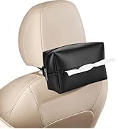 AUMISKY Car Napkin Holder for 120 Standard Tissue, Premium Leather PU Tissues Box for Car Backsea...